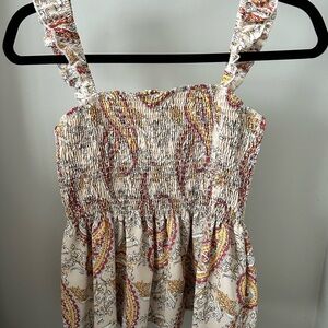 Paisley Smocked Dress with Straps